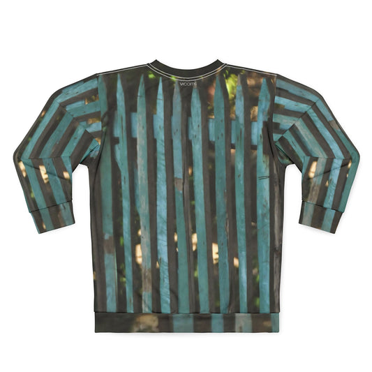 Striped Teal Fence Pattern Sweatshirt