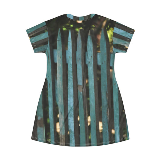 Blue Rustic Fence Dress — Vintage Garden Vibe