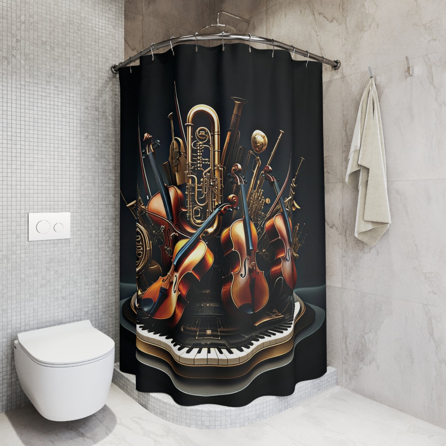 Shower Curtain Printed With Exclusive, High-Res, Full Color Beautiful Image.