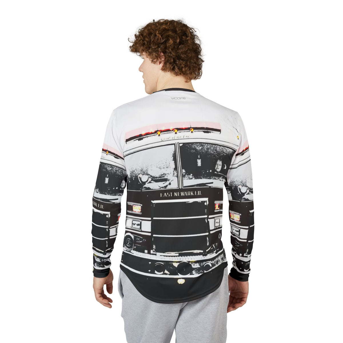Men’s Long Sleeve Shirt – NJ St. Patrick’s Day Parade Fire Truck Graphic