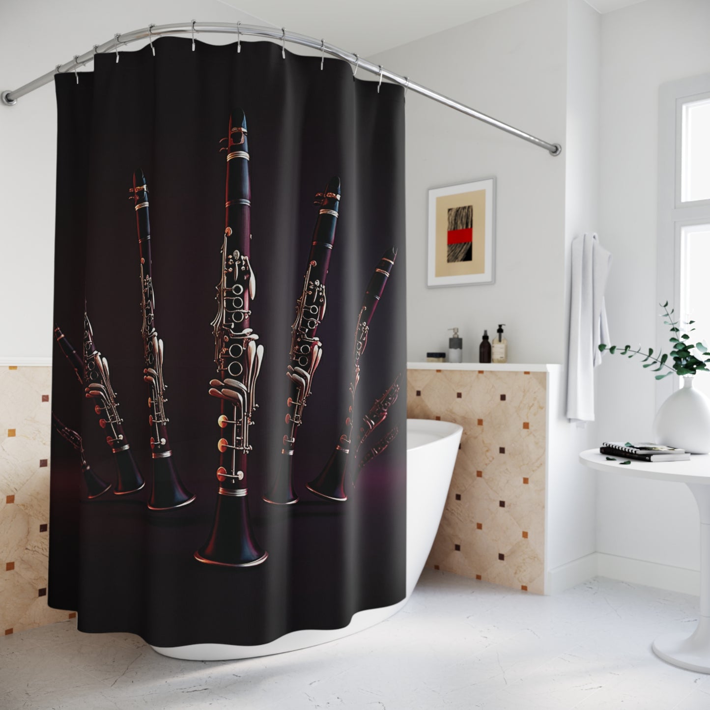 Shower Curtain Printed With Exclusive, High-Res, Full Color Beautiful Image.