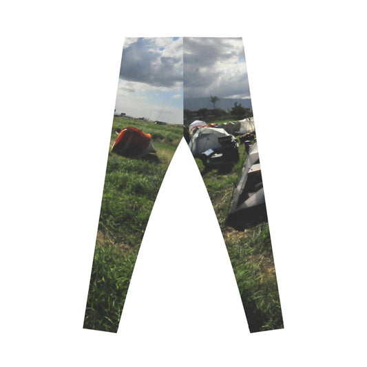 Leggings con imagen de camping — Escena de campamento al aire libre