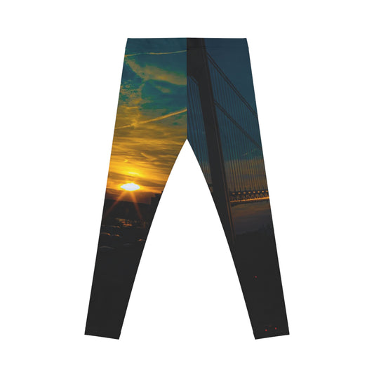 Verrazano Bridge Sunset Leggings — Scenic Golden Hour