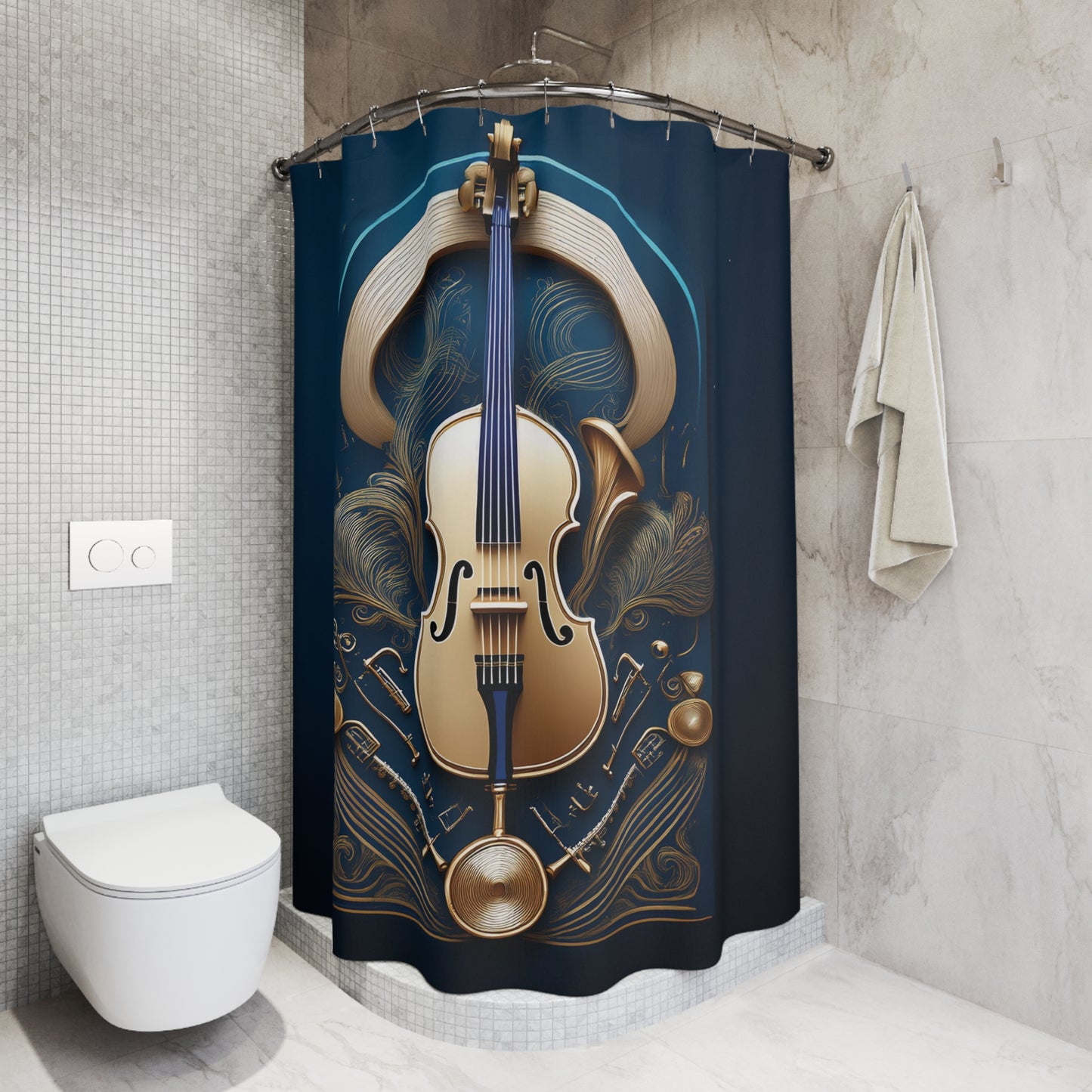 Shower Curtain Printed With Exclusive, High-Res, Full Color Beautiful Image.