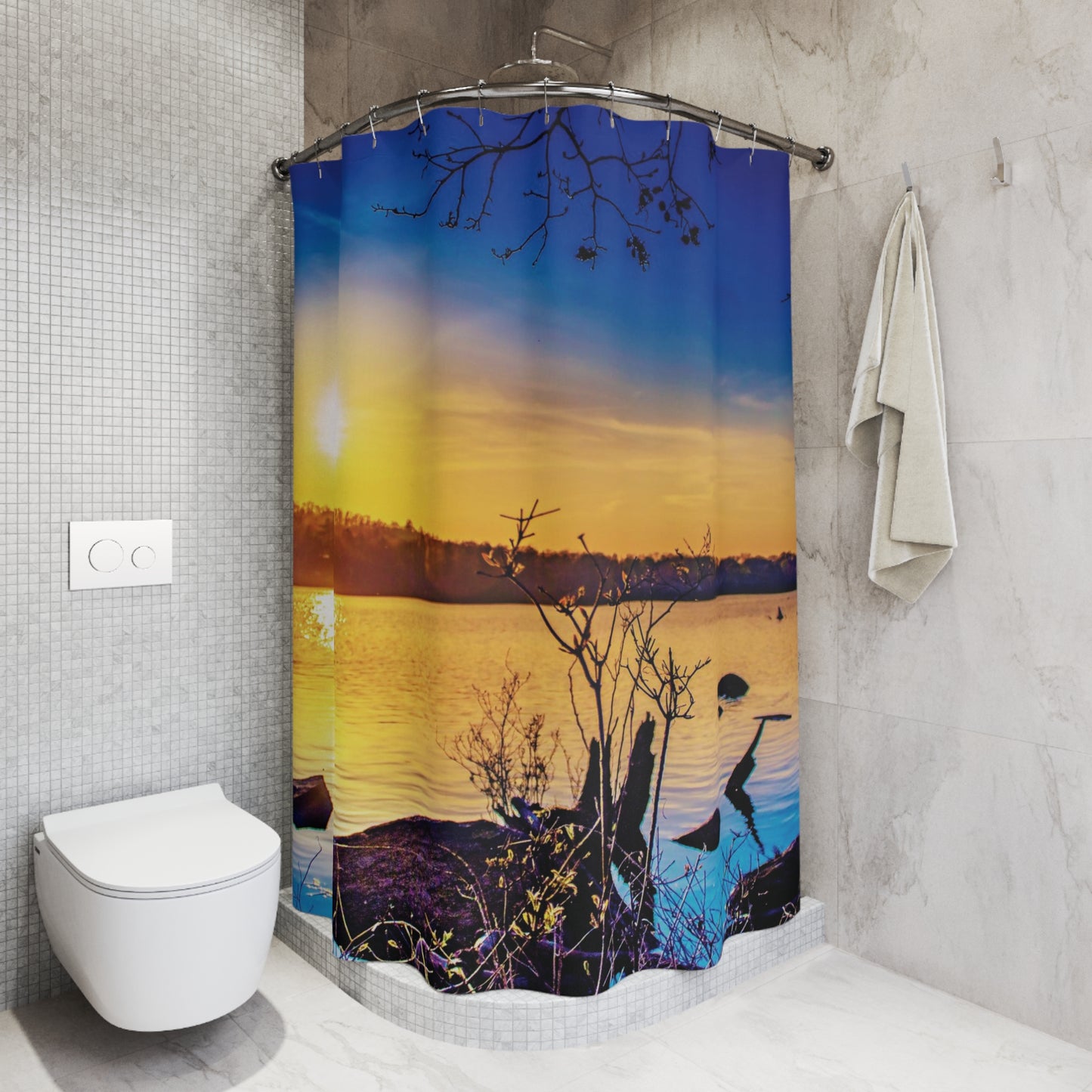 Shower Curtain Printed With Exclusive, High-Res, Full Color Beautiful Image.