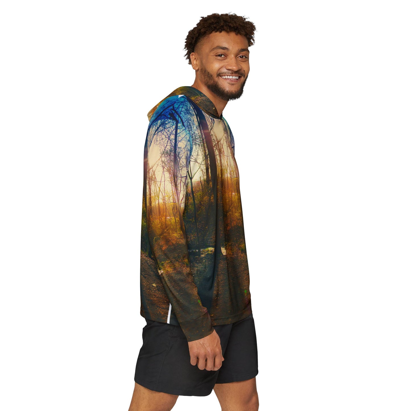 Golden Hour Woods Warmup Hoodie – Lakeside Sunset Edition
