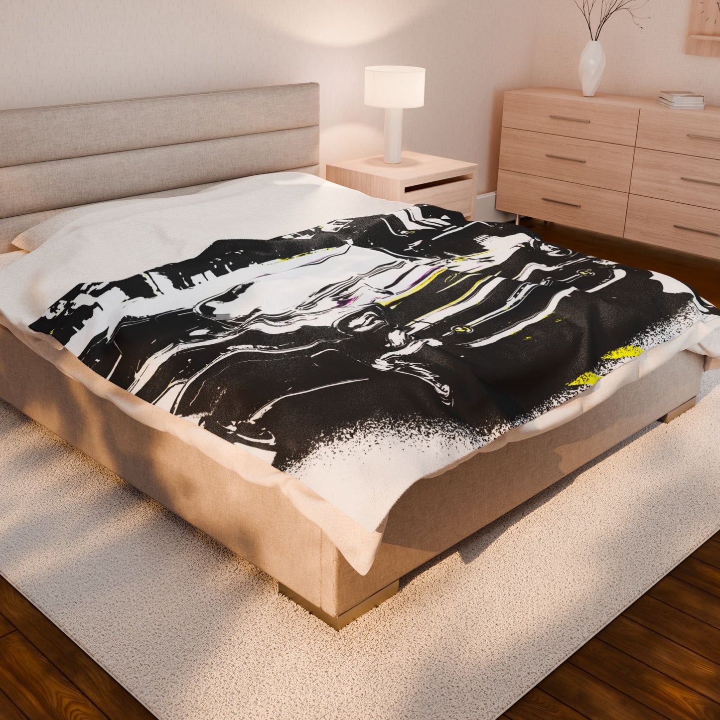 Velveteen Plush Blanket with beautiful car image.