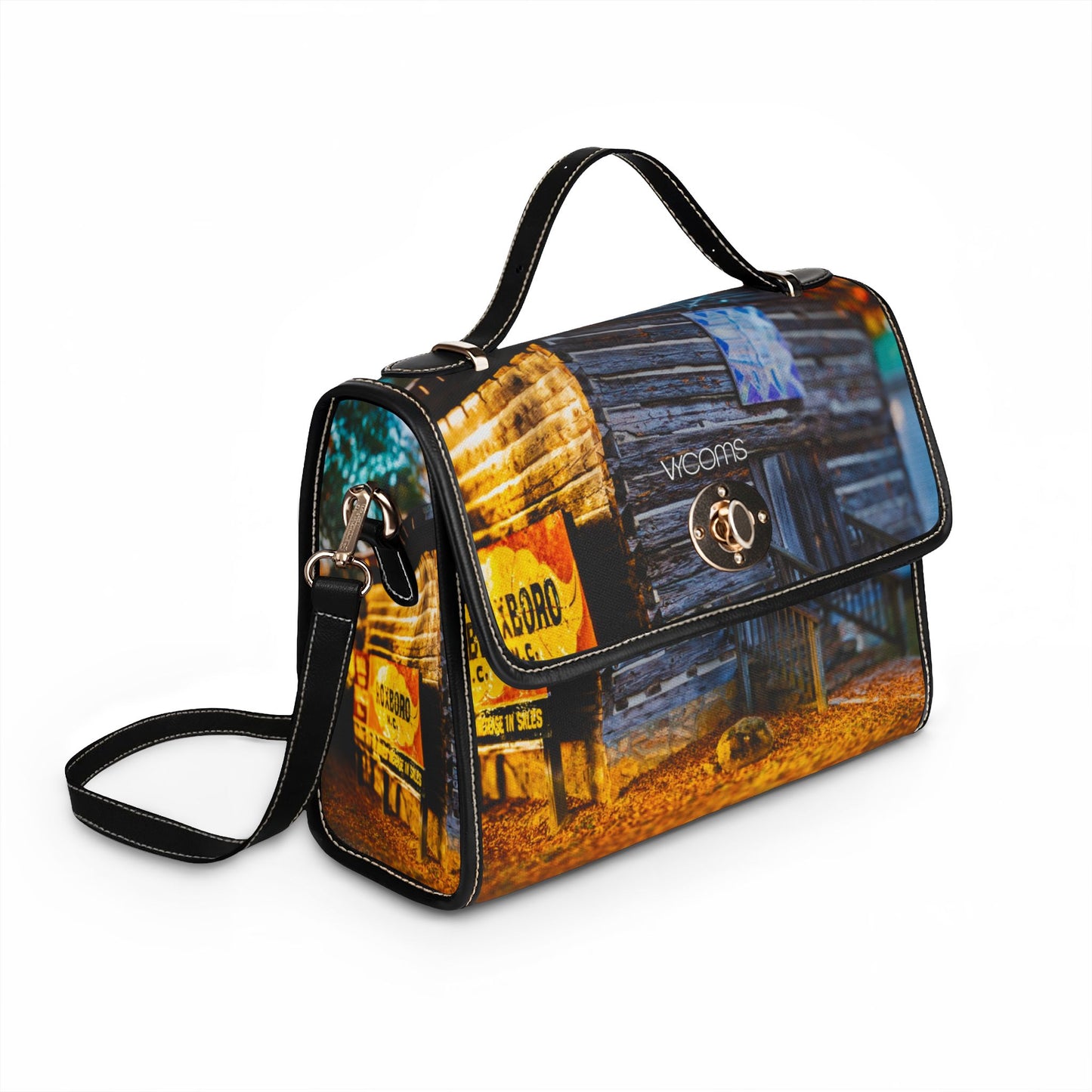 Rustic Cabin Autumn Waterproof Canvas Bag —