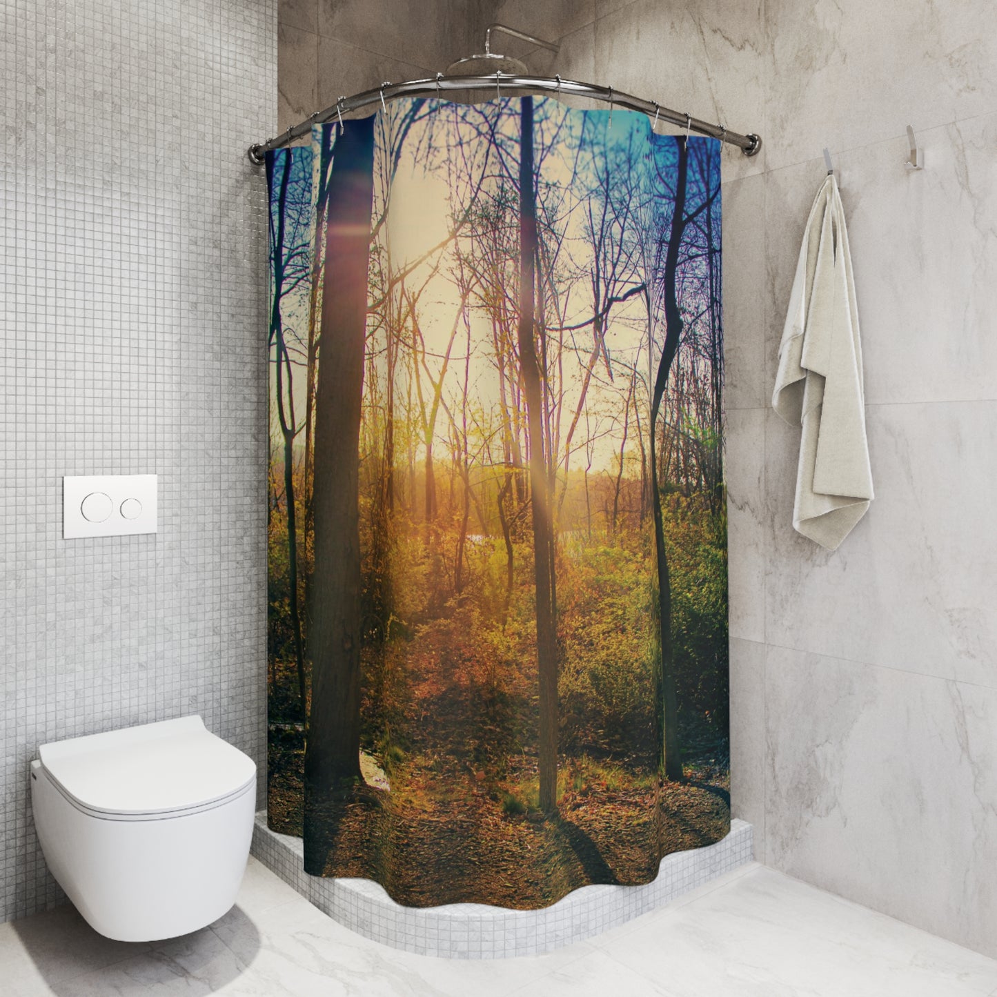 Shower Curtain Printed With Exclusive, High-Res, Full Color Beautiful Image.