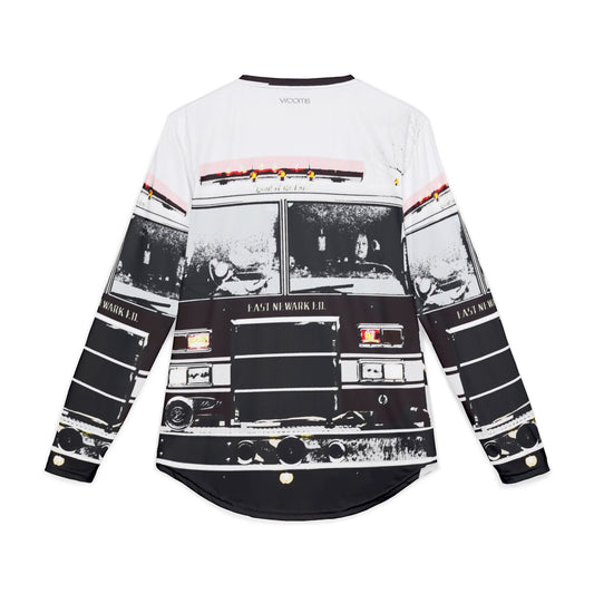 Men’s Long Sleeve Shirt – NJ St. Patrick’s Day Parade Fire Truck Graphic