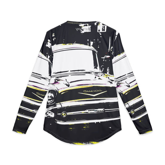 1950s Red Chevrolet Long Sleeve Shirt — Retro Classic Car Tee