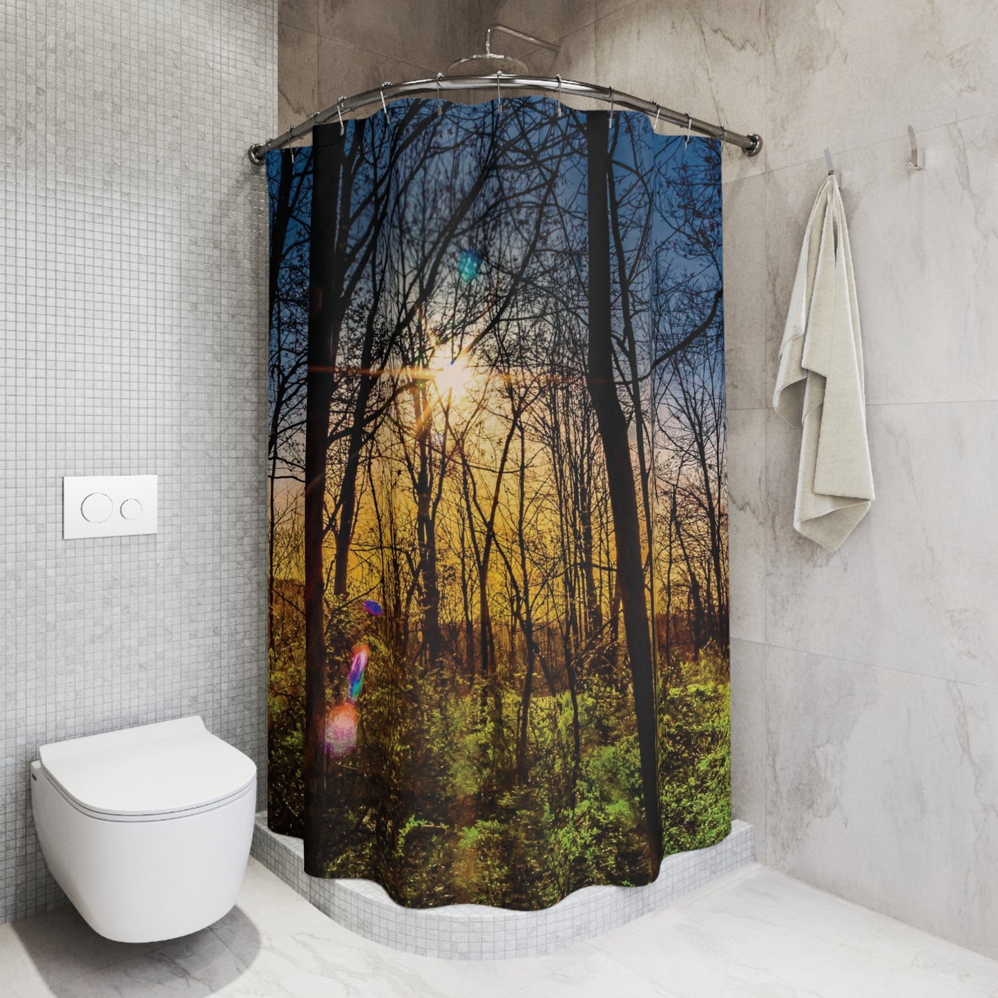 Shower Curtain Printed With Exclusive, High-Res, Full Color Beautiful Image.