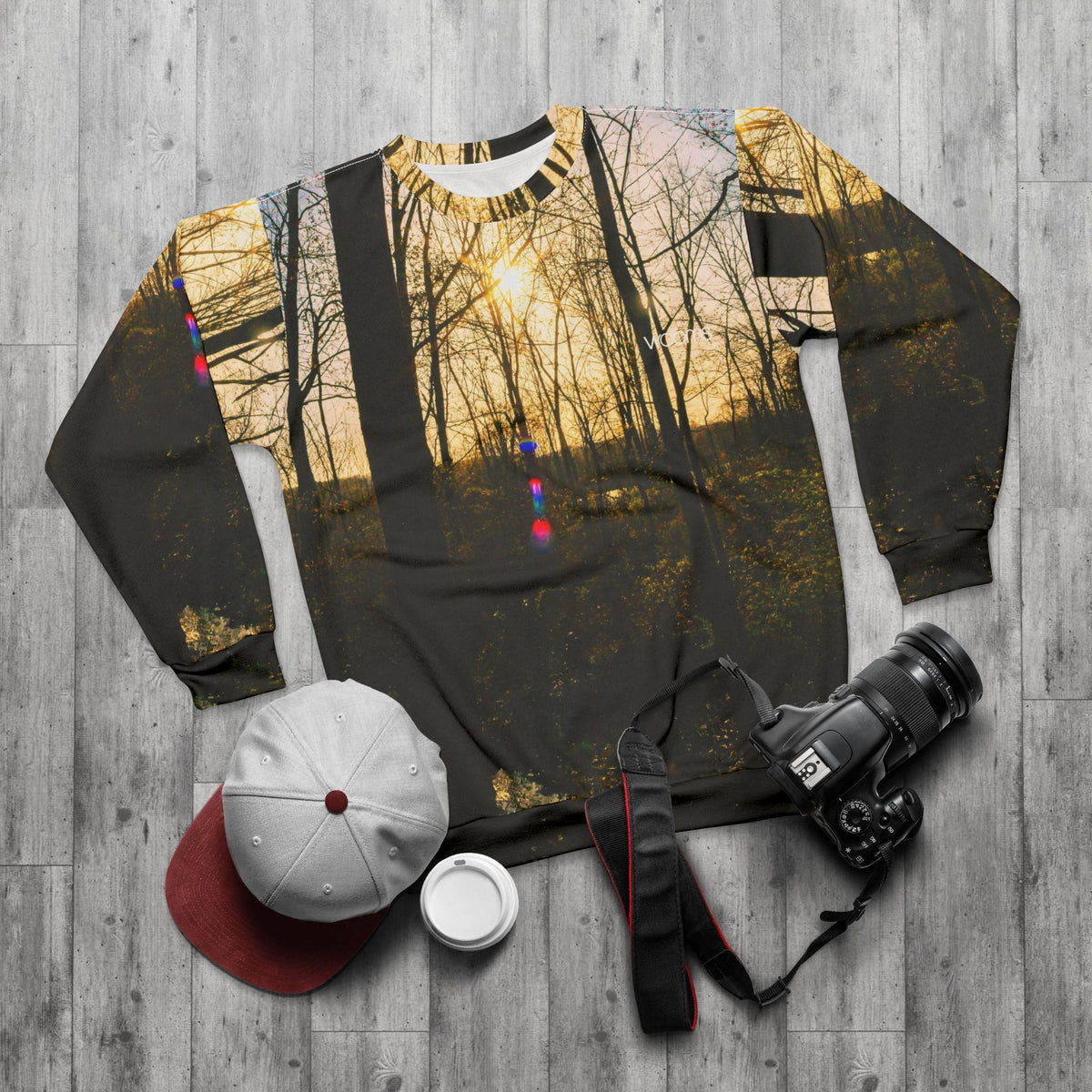 Sunlit Forest Sweatshirt — Golden Sunset Woodland