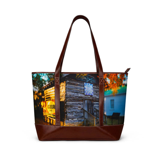 Rustic Cabin Handbag – Vintage Barn Scene Tote for Autumn & Country Living