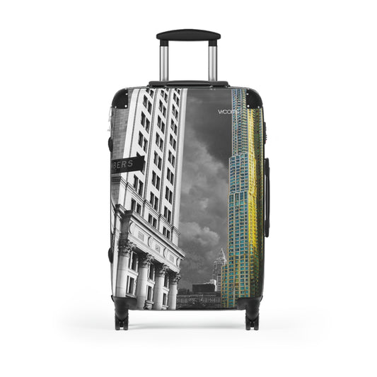 Cityscape Carry-On Suitcase — Black & Yellow Urban Travel Luggage