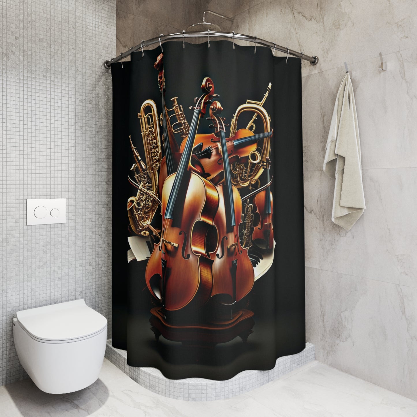 Shower Curtain Printed With Exclusive, High-Res, Full Color Beautiful Image.