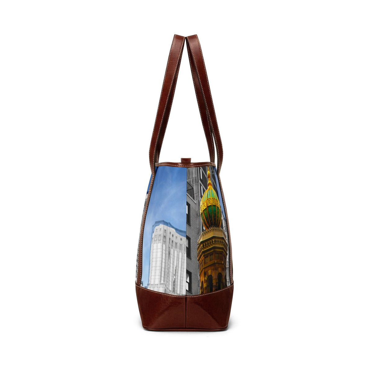 City Skyline Tote Handbag — Colorful Onion Dome Landmark Print