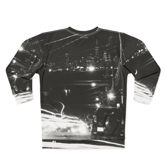 City Night Drive Sweatshirt — Black & White Urban Night Vibe