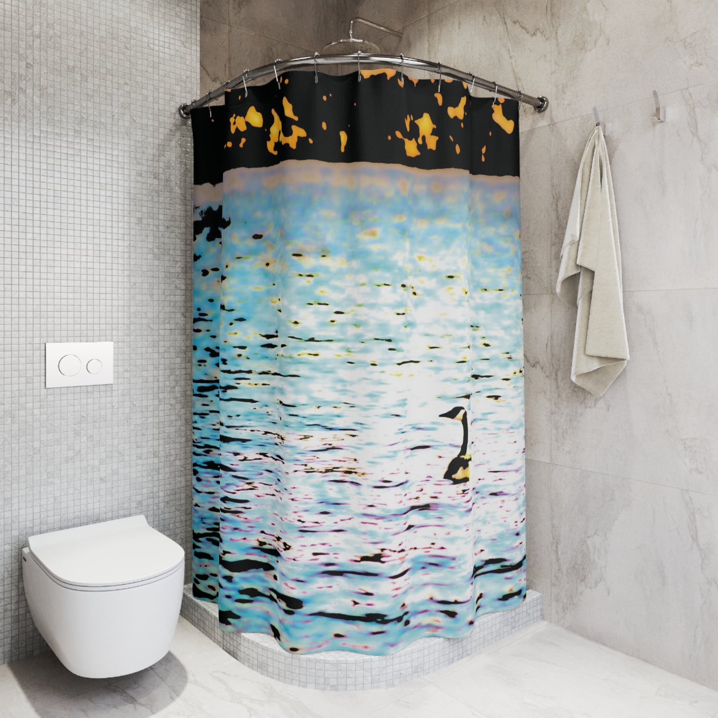 Shower Curtain Printed With Exclusive, High-Res, Full Color Beautiful Image.
