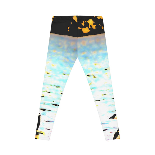 Duck At a Lake Women's Leggings — Aqua Blue Coastal