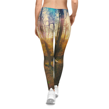 Lakeside Silhouette Premium Leggings– Sunset Treeline Edition