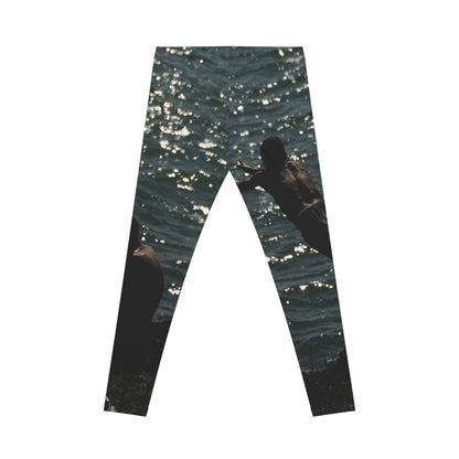 Dominican Haina Port Scene Leggings — Boys Jumping Into Water