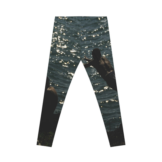 Dominican Haina Port Scene Leggings — Boys Jumping Into Water