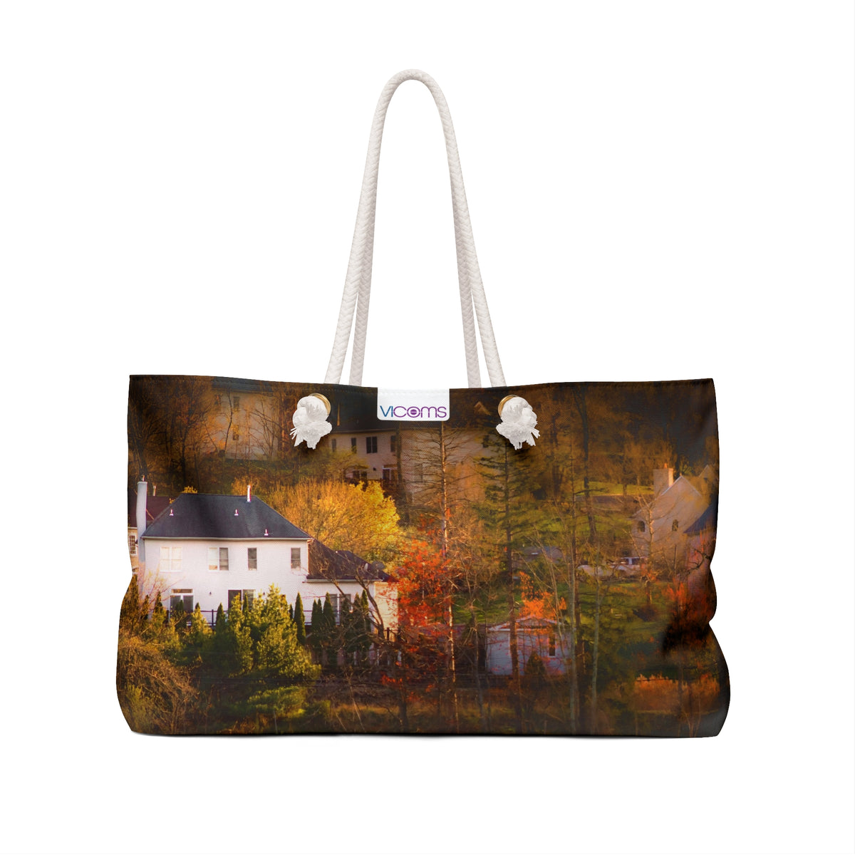 ¡Exquisito bolso de fin de semana de 24" x 13" con una exclusiva impresión de paisaje a todo color!
