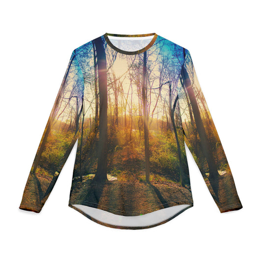 Sunlit Forest Long Sleeve Shirt — Men's UV Protection Nature AOP