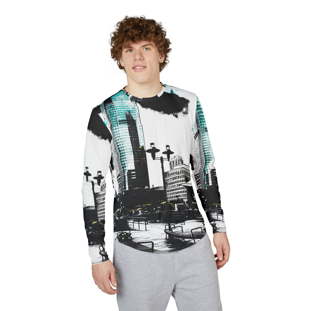 Long Sleeve Shirt - Glass Tower Noir at Exchange Place, NJ.