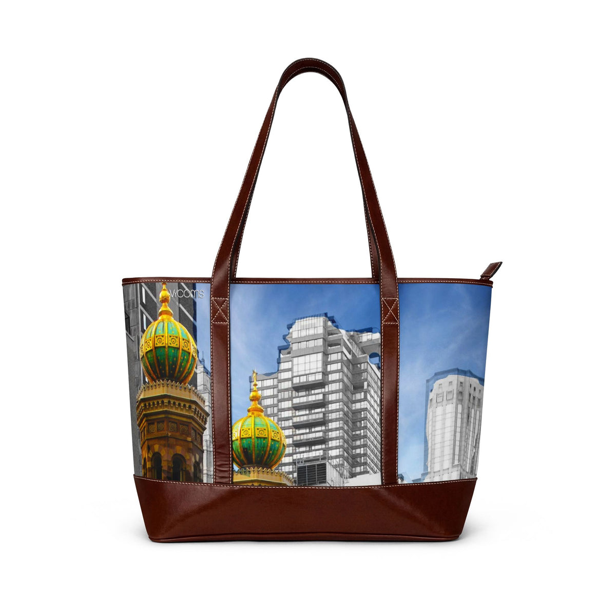 City Skyline Tote Handbag — Colorful Onion Dome Landmark Print
