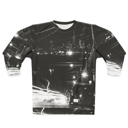 City Night Drive Sweatshirt — Black & White Urban Night Vibe