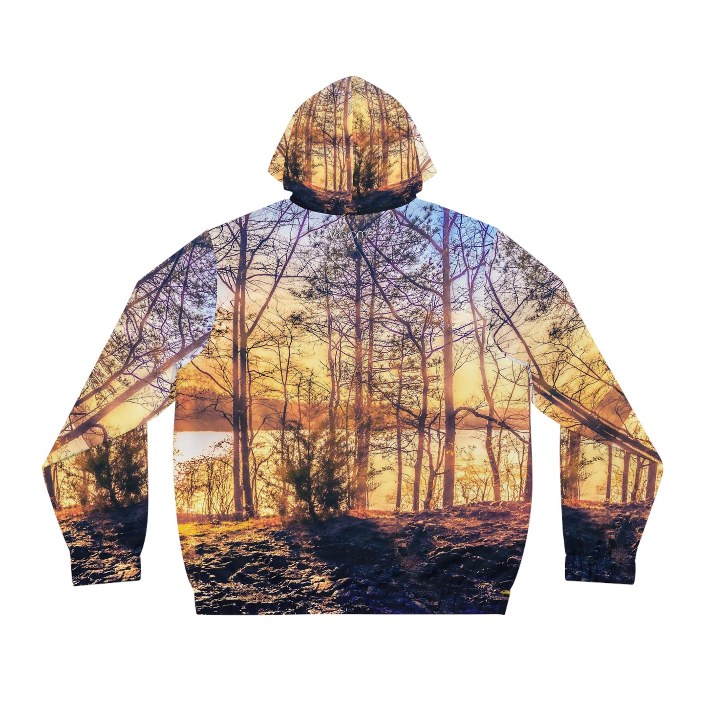 Sunset Forest Zip Hoodie — Nature Scenery Full-Zip Hoodie