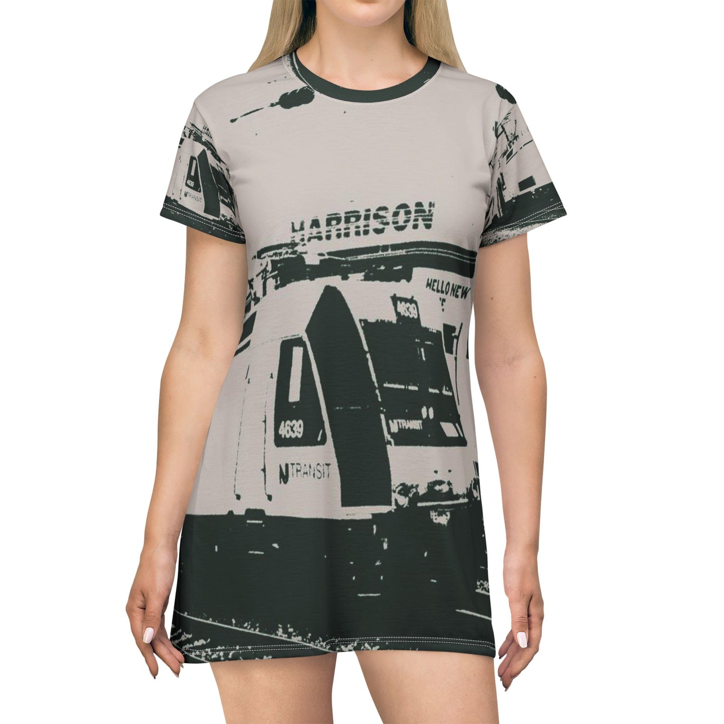 Train at Harrison Station Dress – B&W Commuter Edition