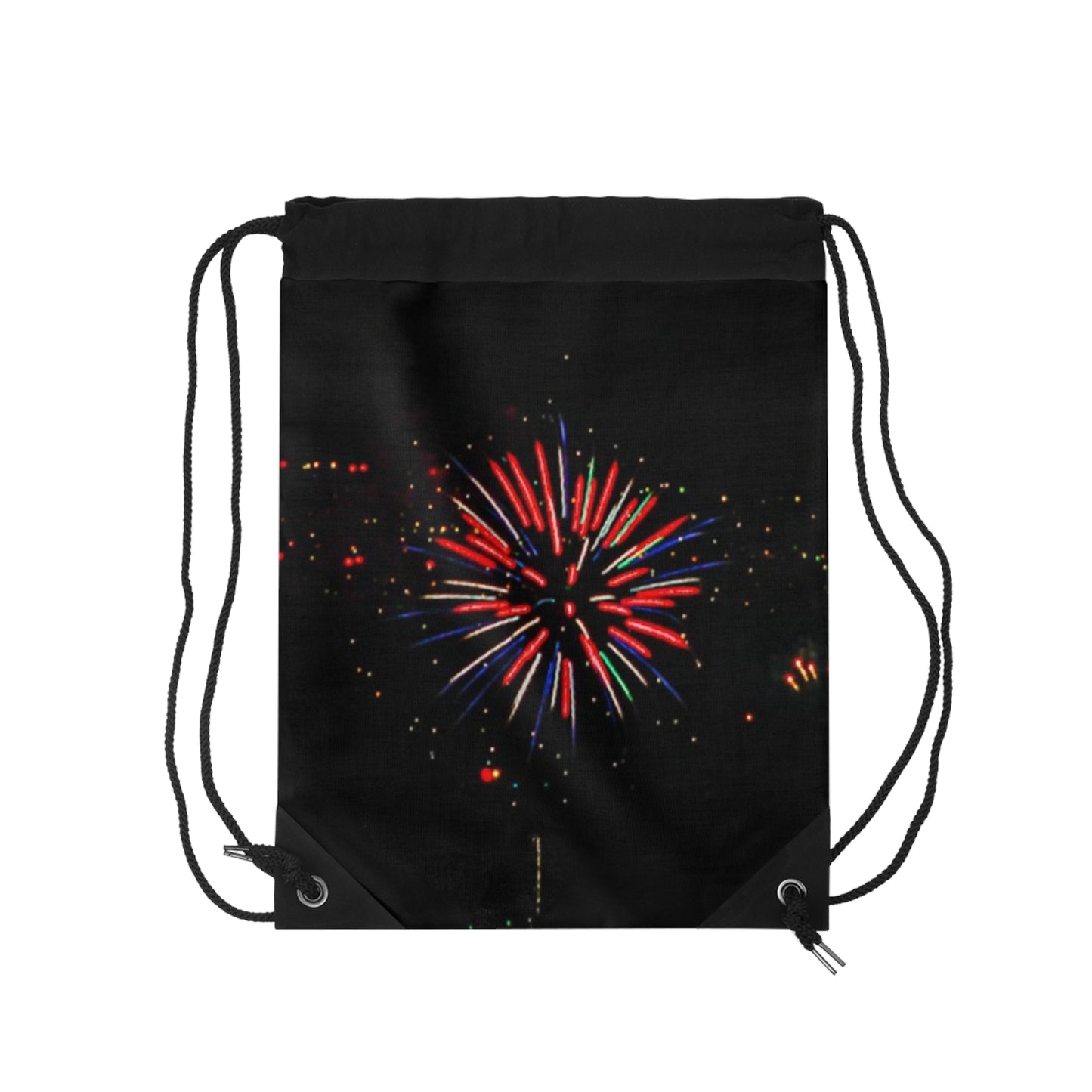 Drawstring Bag with Beautiful High-Res, Full Color Firework Image.
