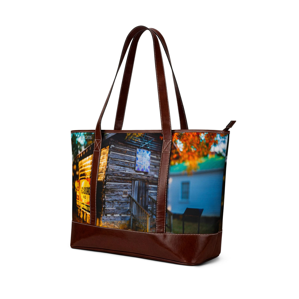 Rustic Cabin Handbag – Vintage Barn Scene Tote for Autumn & Country Living