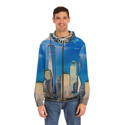 Skyline Zip-Up Hoodie — New York City One World Trade Center