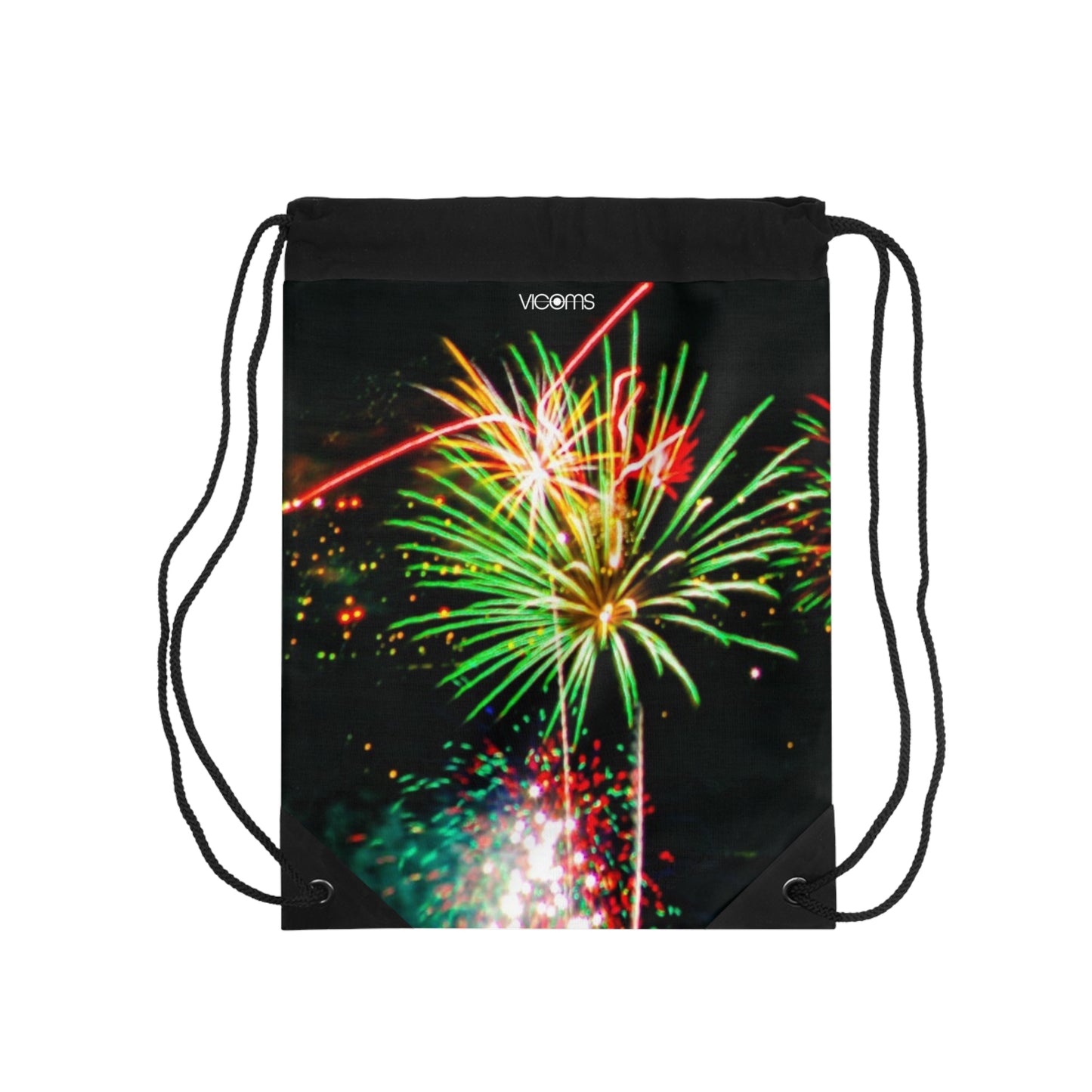 Drawstring Bag with Beautiful High-Res, Full Color Firework Image.