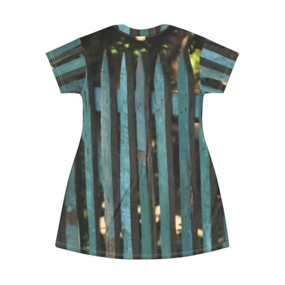 Blue Rustic Fence Dress — Vintage Garden Vibe