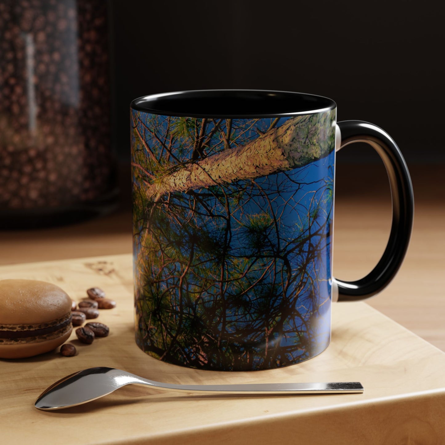 Beautifull 11oz Two Tones, Ceramic Coffe Mug Printed With An original, High-Res, Full Color Image of an Elegant Natural Landscape.