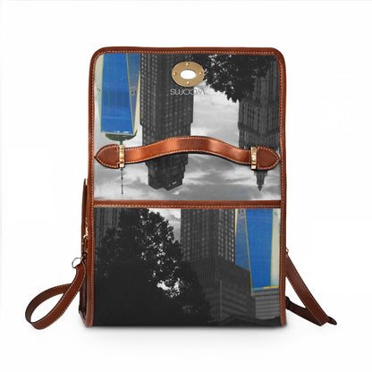 Lower Manhattan NYC Skyline Waterproof Canvas Bag — One World Trade Center Design