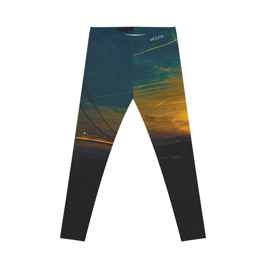 Leggings de atardecer en el puente Verrazano — Escena de hora dorada