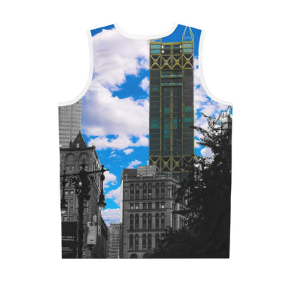 Jersey del perfil urbano del Bajo Manhattan