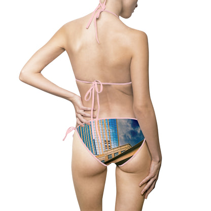 Cityscape Print Bikini Swimsuit - Urban Beachwear