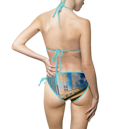 Cityscape Print Bikini Swimsuit - Urban Beachwear