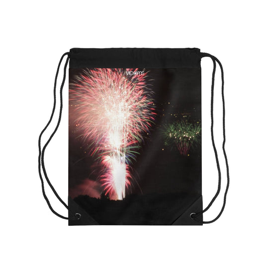 Drawstring Bag with Beautiful High-Res, Full Color Firework Image.