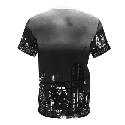 City Nightscape Tee — Black & White Skyline