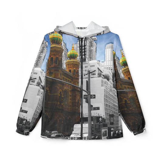 New York Environment Windbreaker Jacket — Cityscape Photo All-Over Print