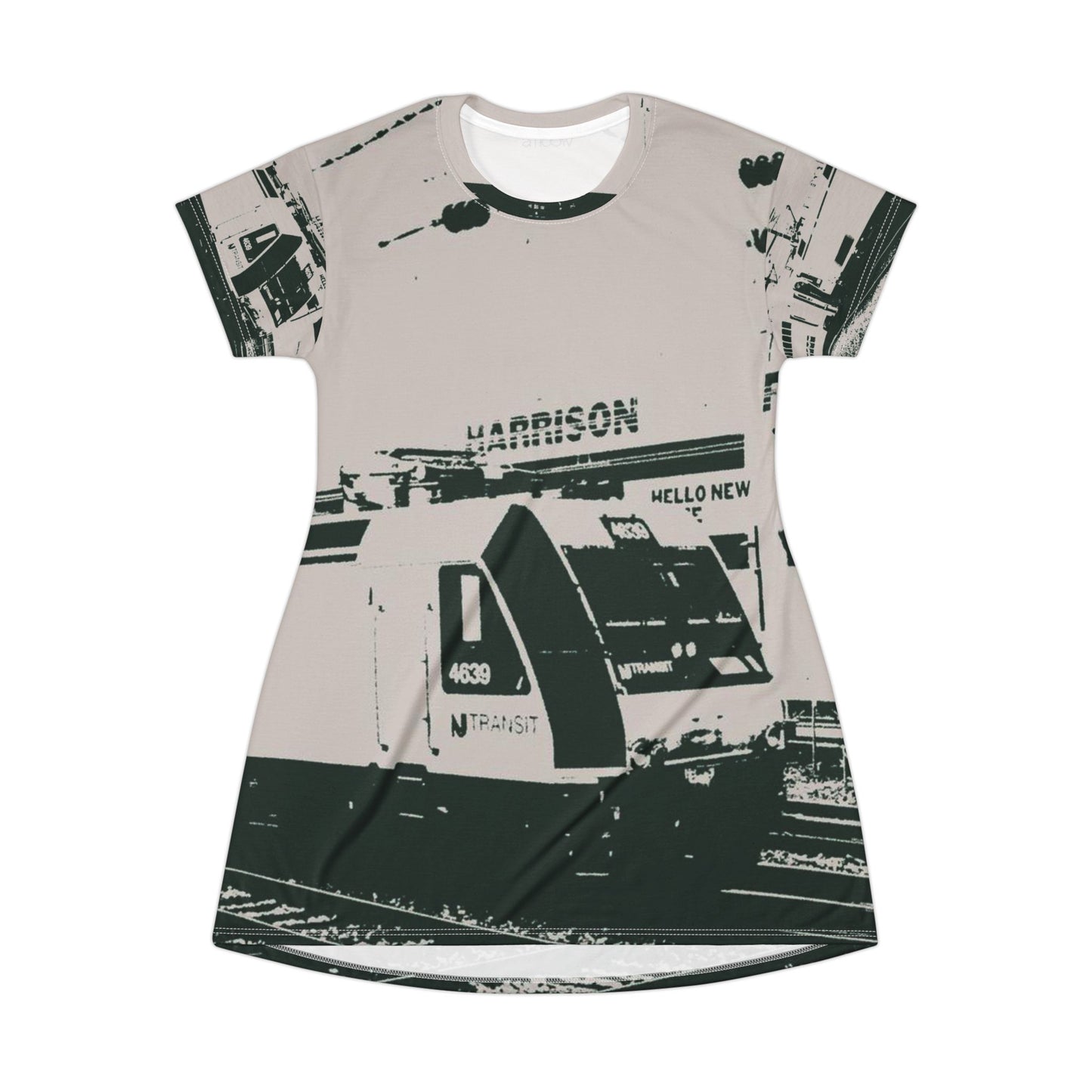 Train at Harrison Station Dress – B&W Commuter Edition