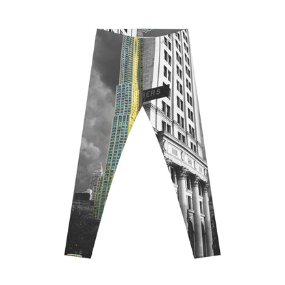 New York Cityscape Women’s Leggings — Monochrome Skyscraper